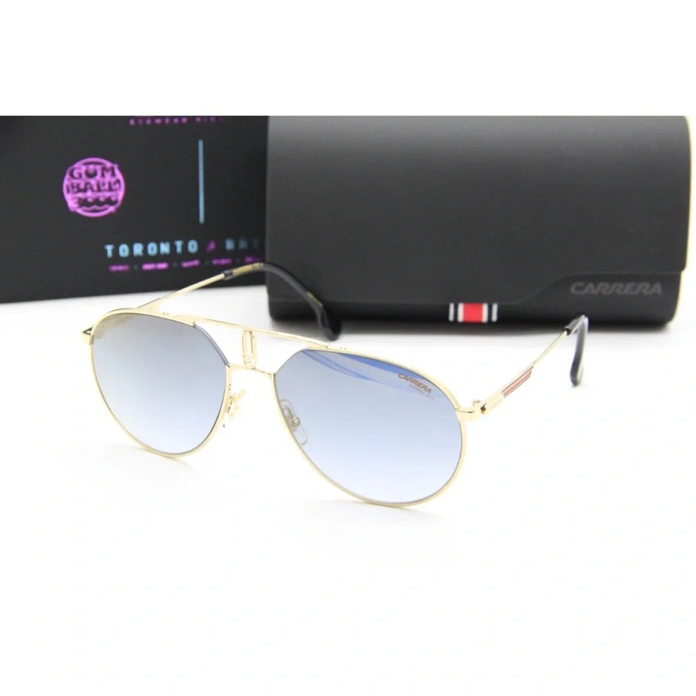 Carrera 1025 SE Gold Blue Shaded Mirror Aviator Men Sunglasses Kappa Gumball3000
